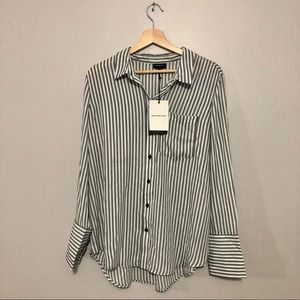 NWT striped button down blouse